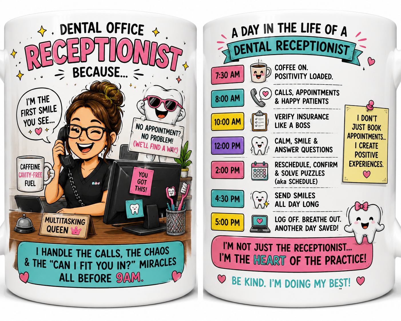 Personalised mug for Dental Receptionist