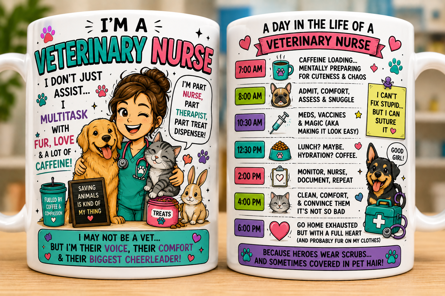 Personalised mug for Veterinarian Nurse